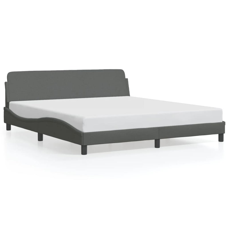 Bed Frame without Mattress Dark Grey 183x203 cm King Fabric Payday Deals