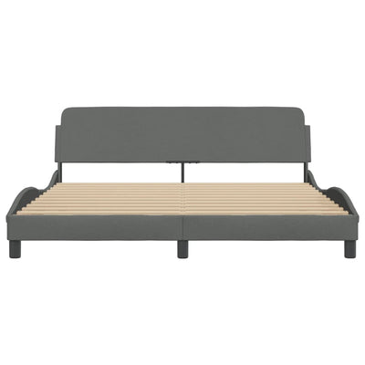 Bed Frame without Mattress Dark Grey 183x203 cm King Fabric Payday Deals