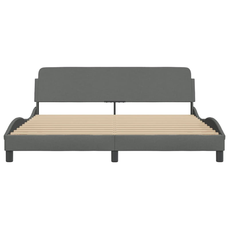 Bed Frame without Mattress Dark Grey 183x203 cm King Fabric Payday Deals