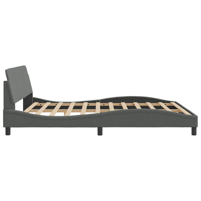 Bed Frame without Mattress Dark Grey 183x203 cm King Fabric Payday Deals