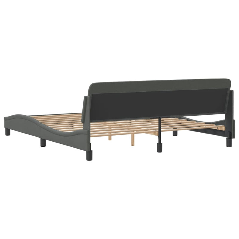 Bed Frame without Mattress Dark Grey 183x203 cm King Fabric Payday Deals