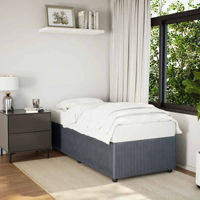 Bed Frame without Mattress Dark Grey King Single Velvet Payday Deals