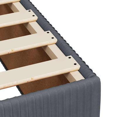 Bed Frame without Mattress Dark Grey King Single Velvet Payday Deals