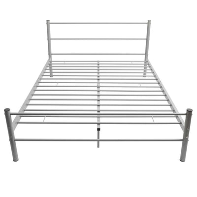 Bed Frame without Mattress Grey Metal Double Size Payday Deals