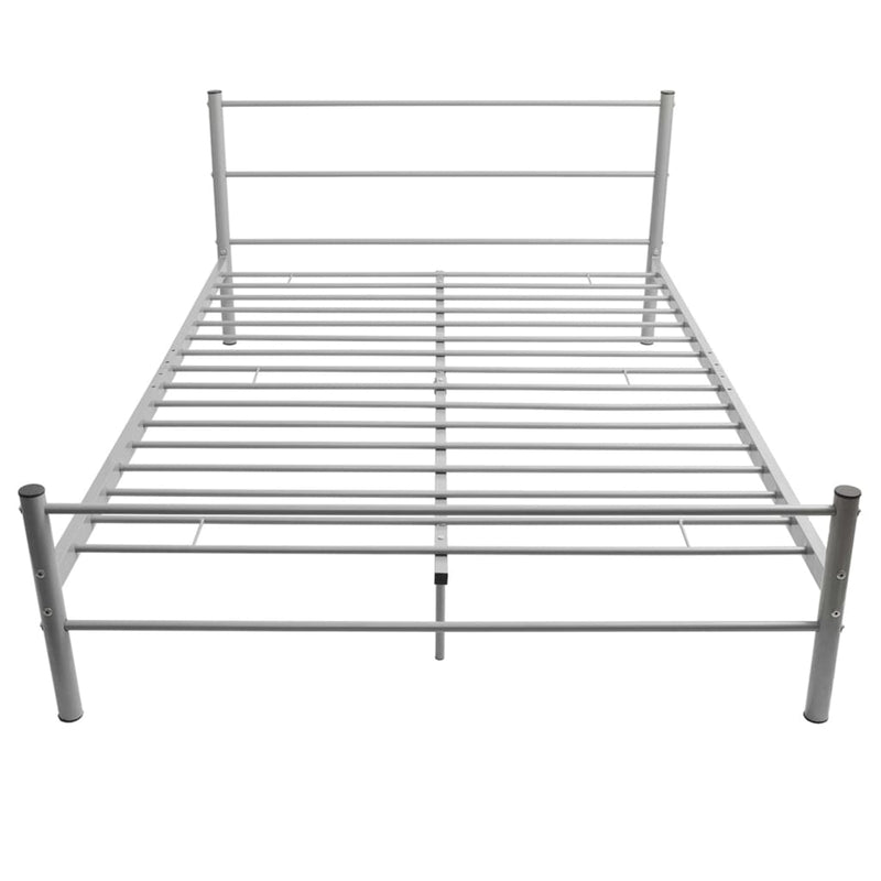 Bed Frame without Mattress Grey Metal Double Size Payday Deals