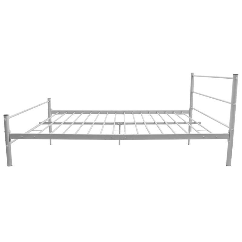 Bed Frame without Mattress Grey Metal Double Size Payday Deals