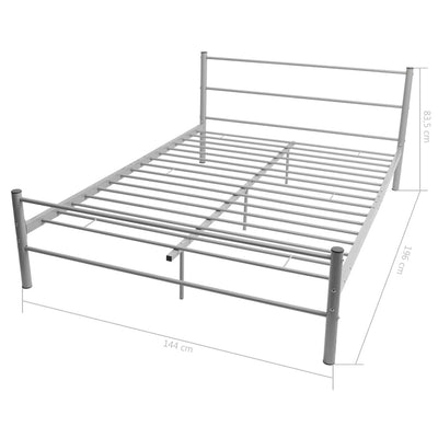 Bed Frame without Mattress Grey Metal Double Size Payday Deals