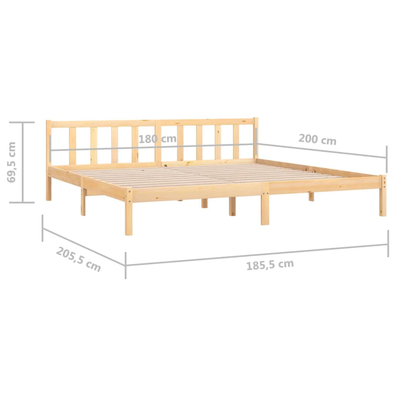 Bed Frame without Mattress Solid Wood 183x203 cm King Payday Deals