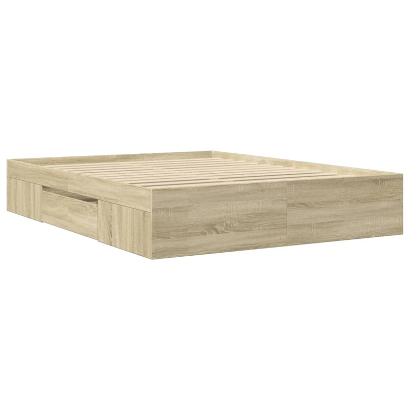 Bed Frame without Mattress Sonoma Oak 150x200 cm Engineered Wood Payday Deals