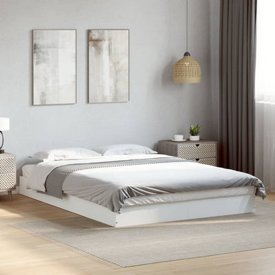 Bed Frame without Mattress White 135x190 cm Engineered Wood Payday Deals