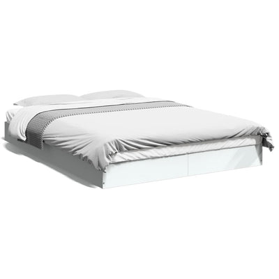 Bed Frame without Mattress White 135x190 cm Engineered Wood Payday Deals