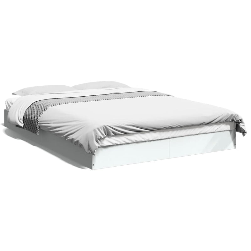 Bed Frame without Mattress White 135x190 cm Engineered Wood Payday Deals