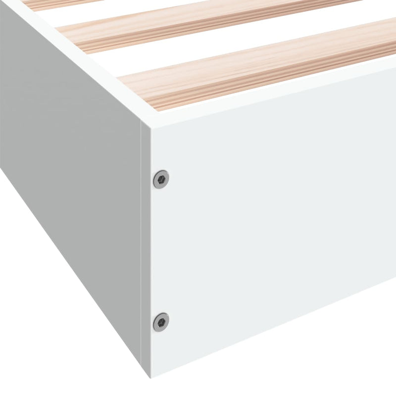 Bed Frame without Mattress White 135x190 cm Engineered Wood Payday Deals