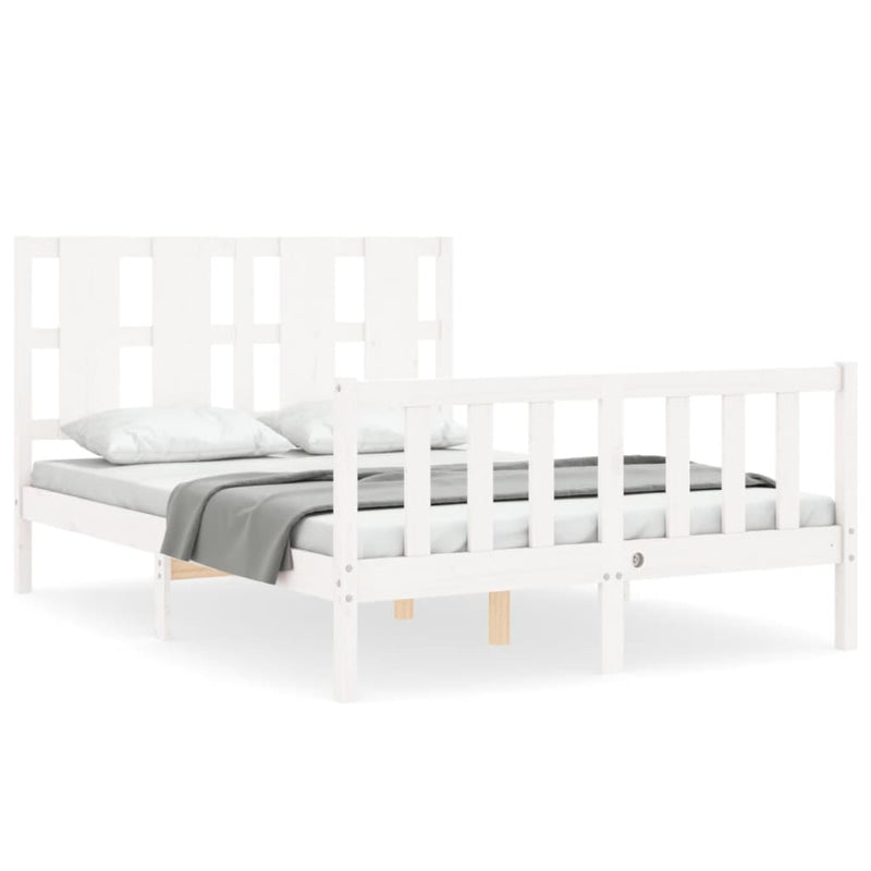 Bed Frame without Mattress White 135x190 cm Solid Wood Pine Payday Deals