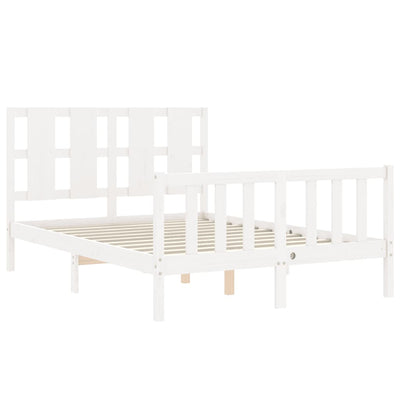 Bed Frame without Mattress White 135x190 cm Solid Wood Pine Payday Deals