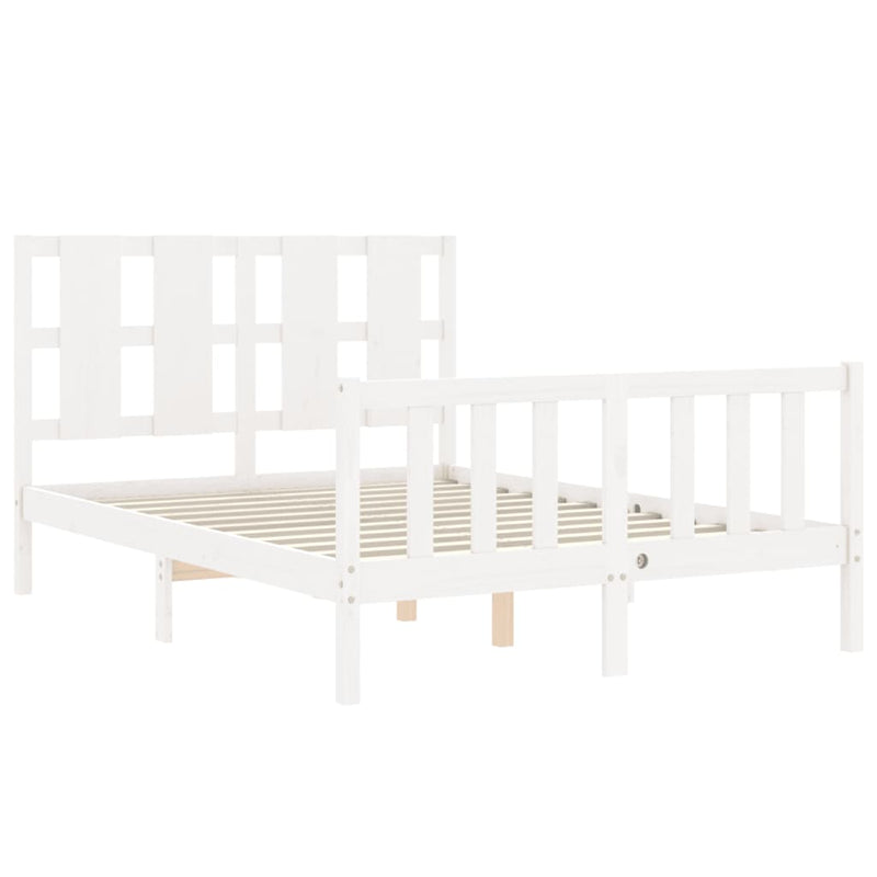Bed Frame without Mattress White 135x190 cm Solid Wood Pine Payday Deals