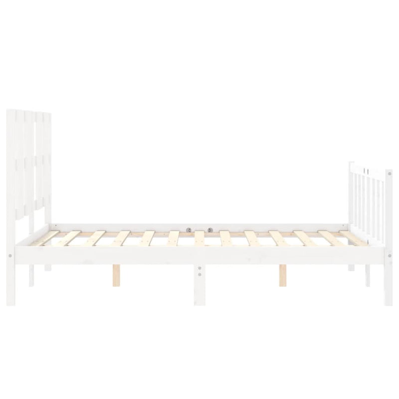 Bed Frame without Mattress White 135x190 cm Solid Wood Pine Payday Deals