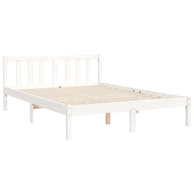 Bed Frame without Mattress White 135x190 cm Solid Wood Pine Payday Deals