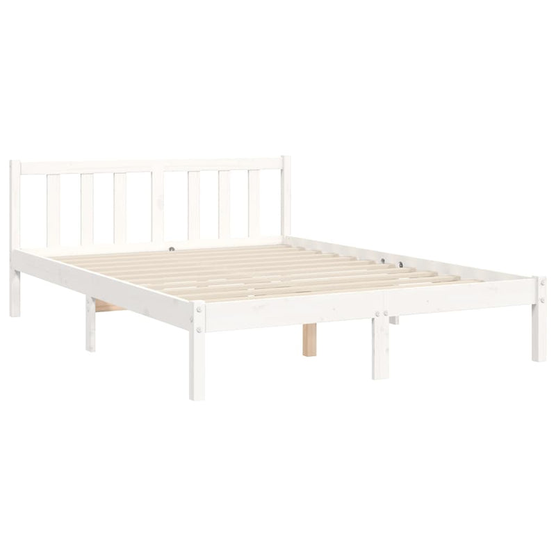 Bed Frame without Mattress White 135x190 cm Solid Wood Pine Payday Deals