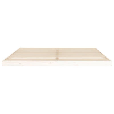 Bed Frame without Mattress White 183x203 cm King Solid Wood Pine Payday Deals
