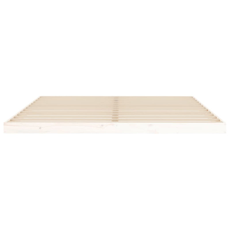Bed Frame without Mattress White 183x203 cm King Solid Wood Pine Payday Deals
