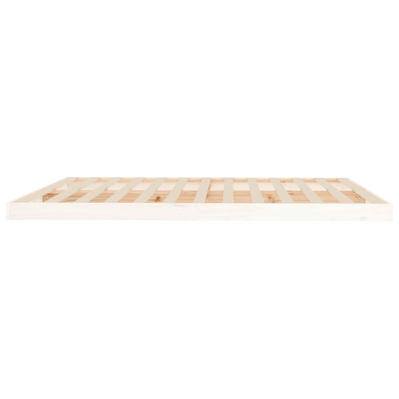 Bed Frame without Mattress White 183x203 cm King Solid Wood Pine Payday Deals