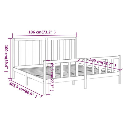 Bed Frame without Mattress White 183x203 cm King Solid Wood Pine Payday Deals