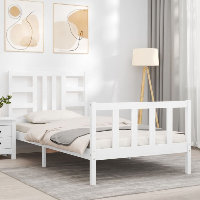Bed Frame without Mattress White 90x190 cm Solid Wood Pine Payday Deals