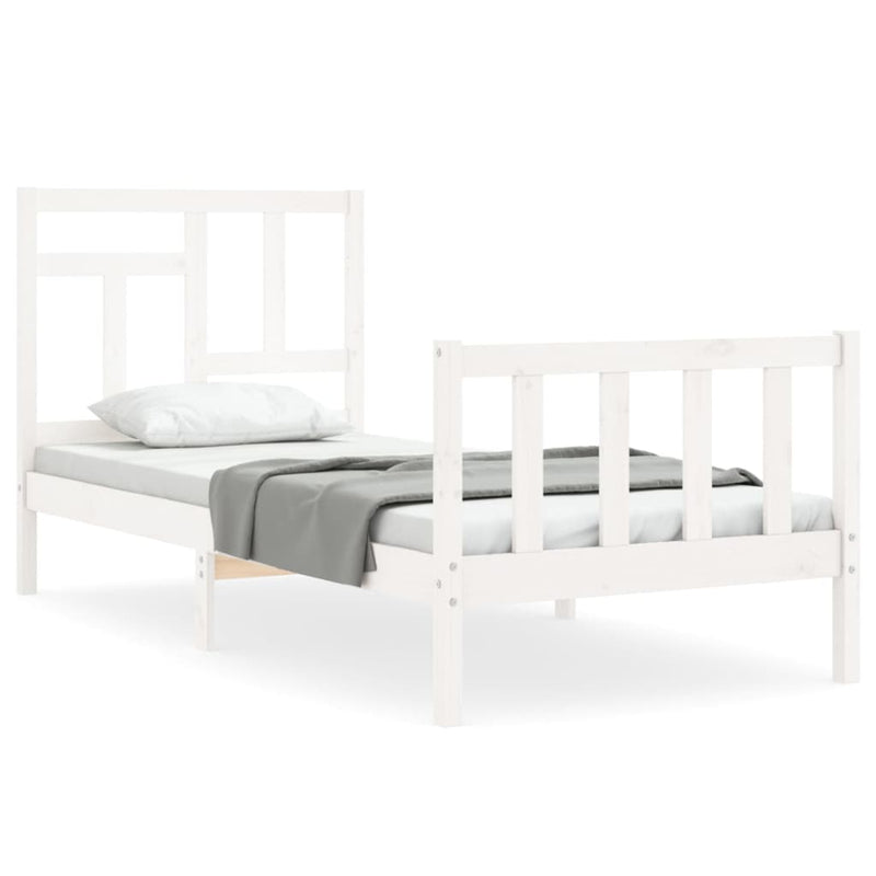 Bed Frame without Mattress White 90x190 cm Solid Wood Pine Payday Deals