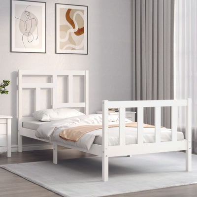 Bed Frame without Mattress White 90x190 cm Solid Wood Pine Payday Deals