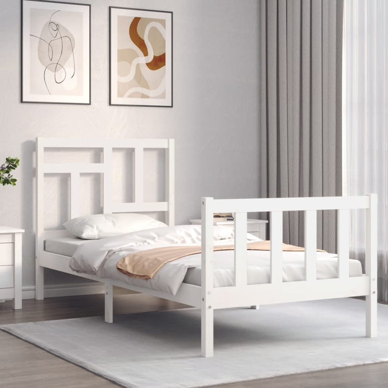 Bed Frame without Mattress White 90x190 cm Solid Wood Pine Payday Deals
