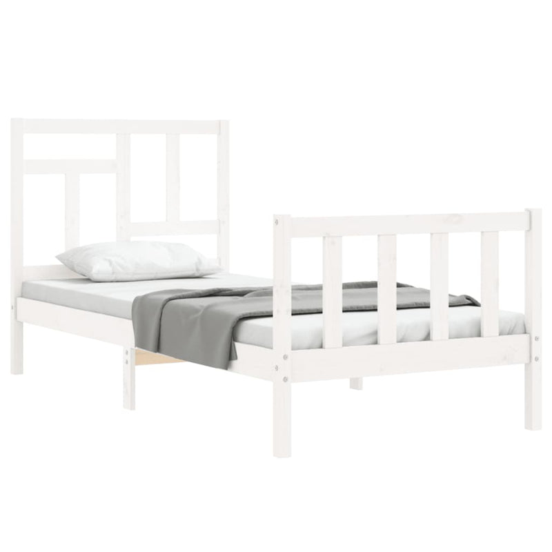 Bed Frame without Mattress White 90x190 cm Solid Wood Pine Payday Deals