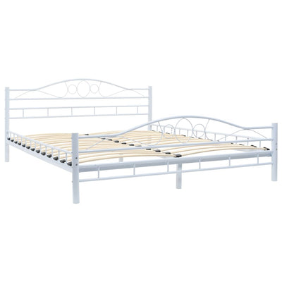 Bed Frame without Mattress White Metal 153x203 cm Queen Payday Deals