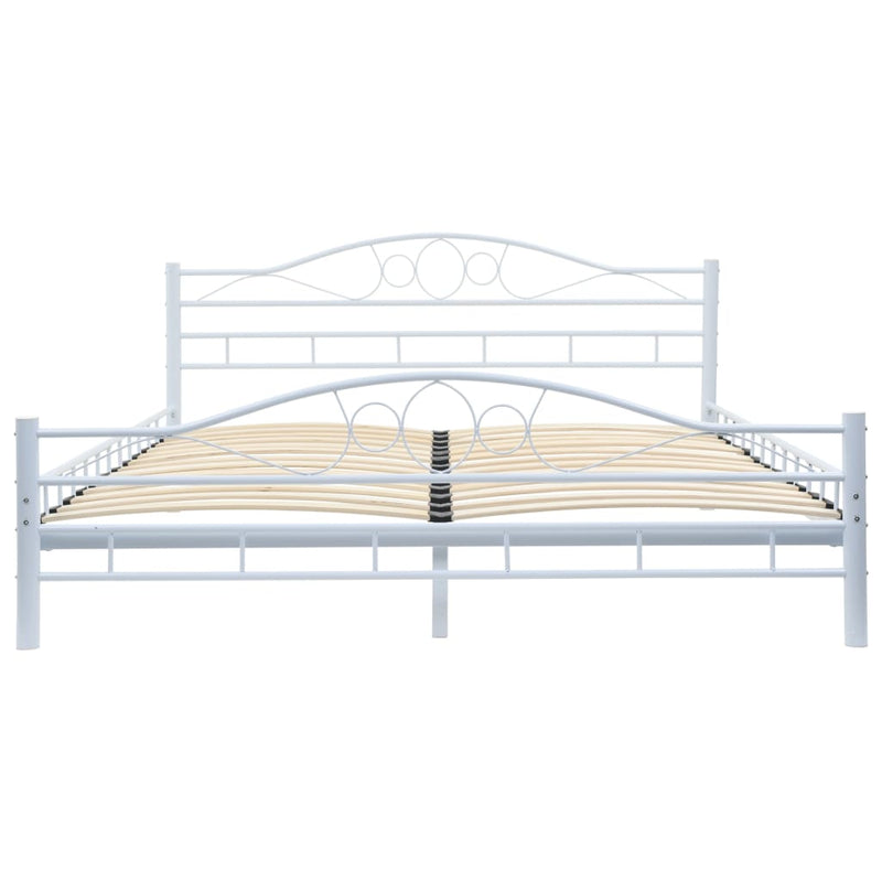 Bed Frame without Mattress White Metal 153x203 cm Queen Payday Deals