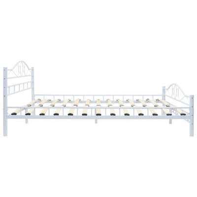 Bed Frame without Mattress White Metal 153x203 cm Queen Payday Deals