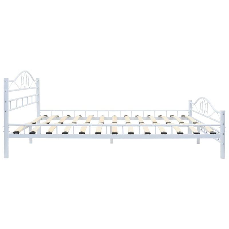 Bed Frame without Mattress White Metal 153x203 cm Queen Payday Deals
