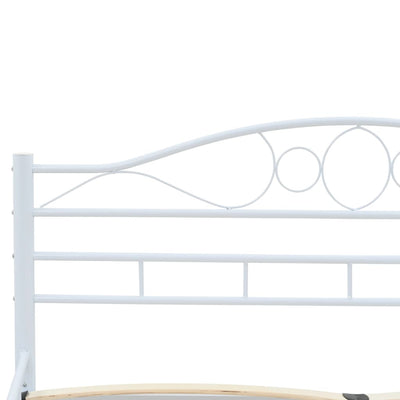 Bed Frame without Mattress White Metal 153x203 cm Queen Payday Deals