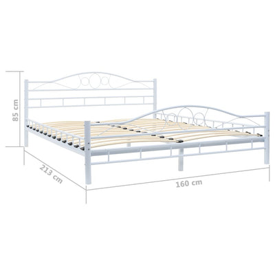 Bed Frame without Mattress White Metal 153x203 cm Queen Payday Deals