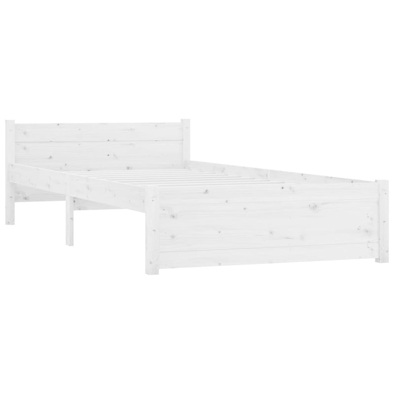 Bed Frame without Mattress White Solid Wood 90x190 cm Payday Deals