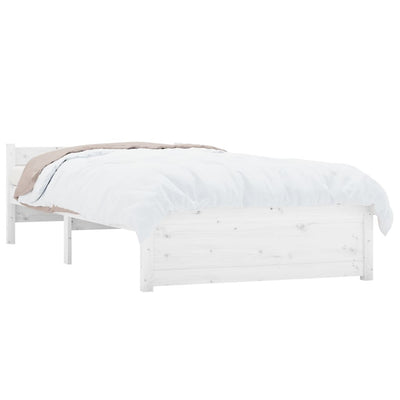 Bed Frame without Mattress White Solid Wood 90x190 cm Payday Deals