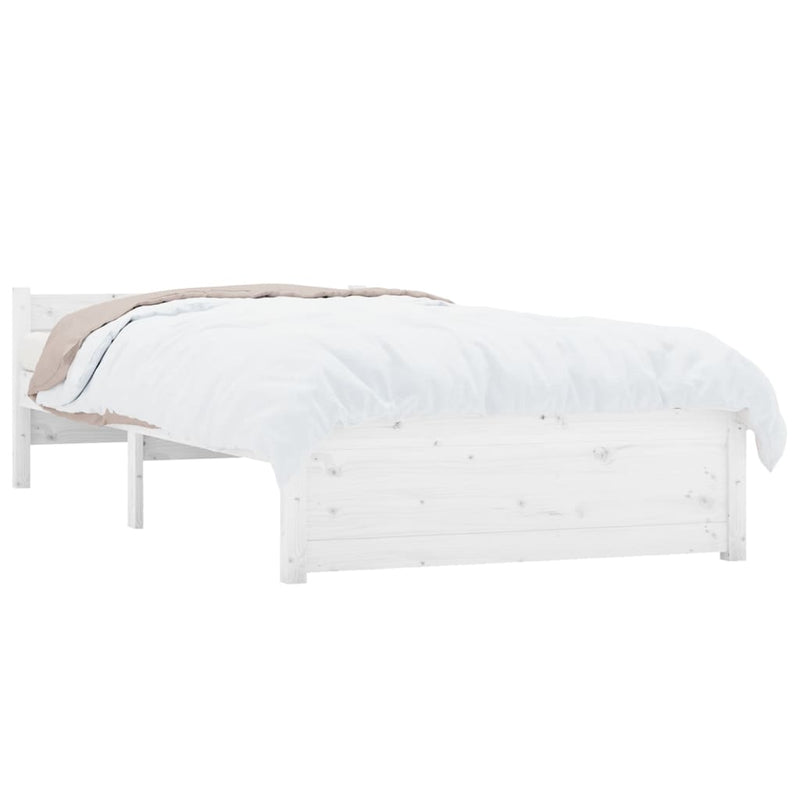 Bed Frame without Mattress White Solid Wood 90x190 cm Payday Deals