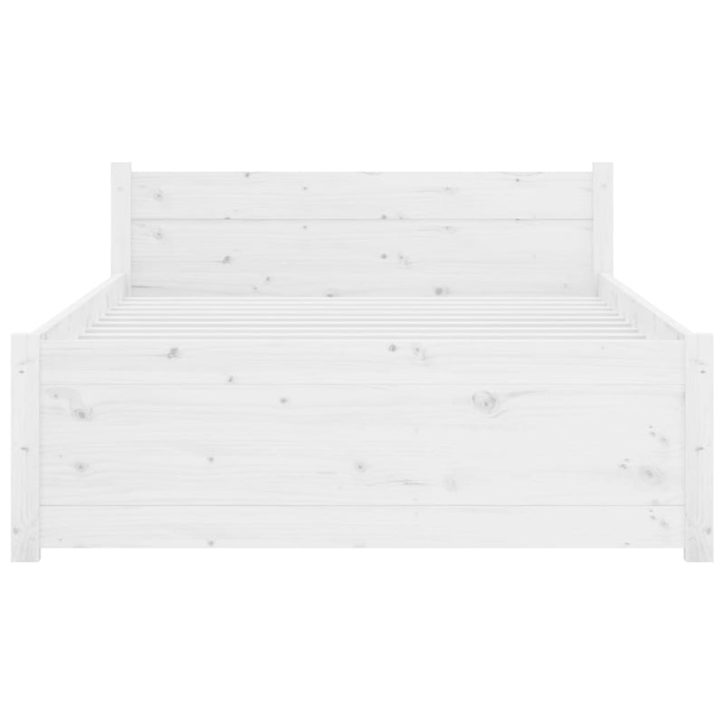 Bed Frame without Mattress White Solid Wood 90x190 cm Payday Deals