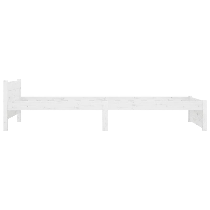 Bed Frame without Mattress White Solid Wood 90x190 cm Payday Deals