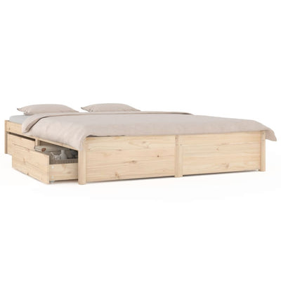 Bed Frame without Mattress with Drawers 135x190 cm Payday Deals