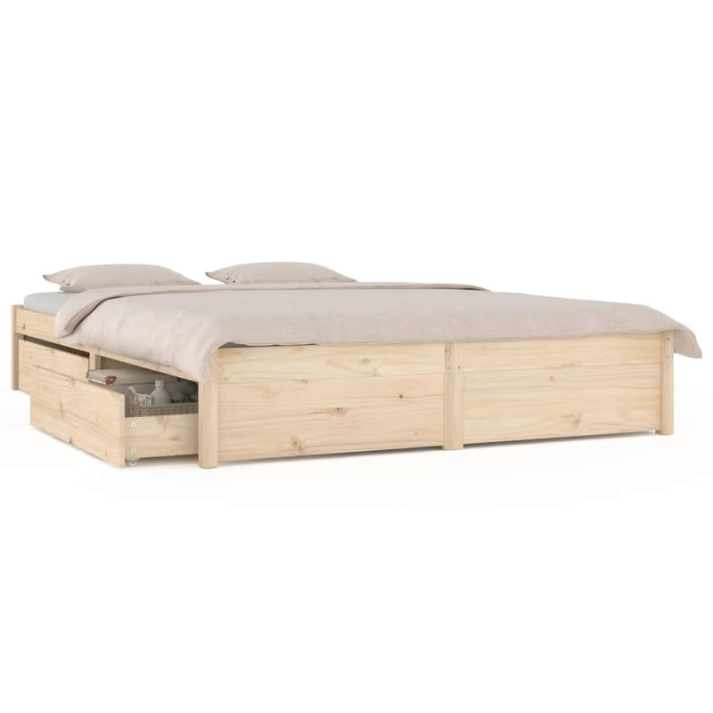 Bed Frame without Mattress with Drawers 135x190 cm Payday Deals