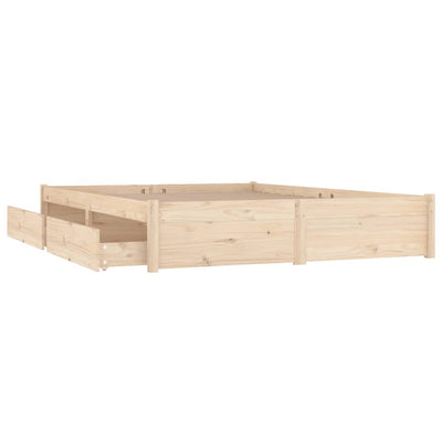 Bed Frame without Mattress with Drawers 135x190 cm Payday Deals