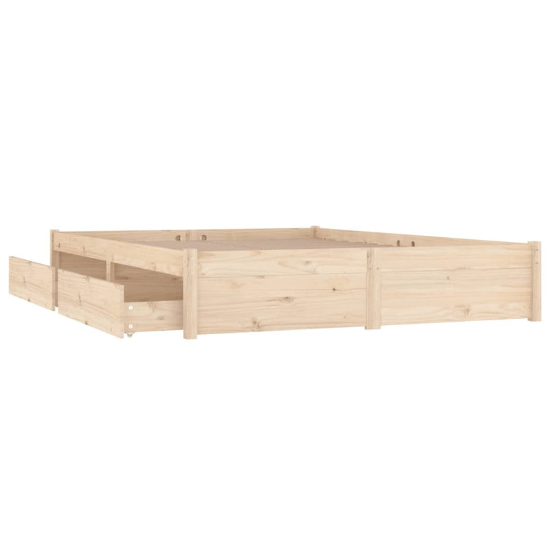 Bed Frame without Mattress with Drawers 135x190 cm Payday Deals