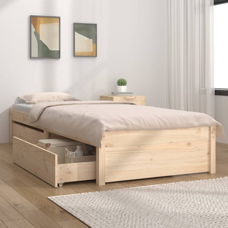 Bed Frame without Mattress with Drawers 90x190 cm Payday Deals