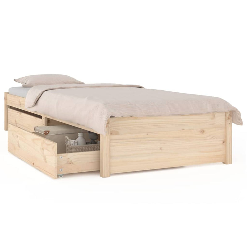 Bed Frame without Mattress with Drawers 90x190 cm Payday Deals