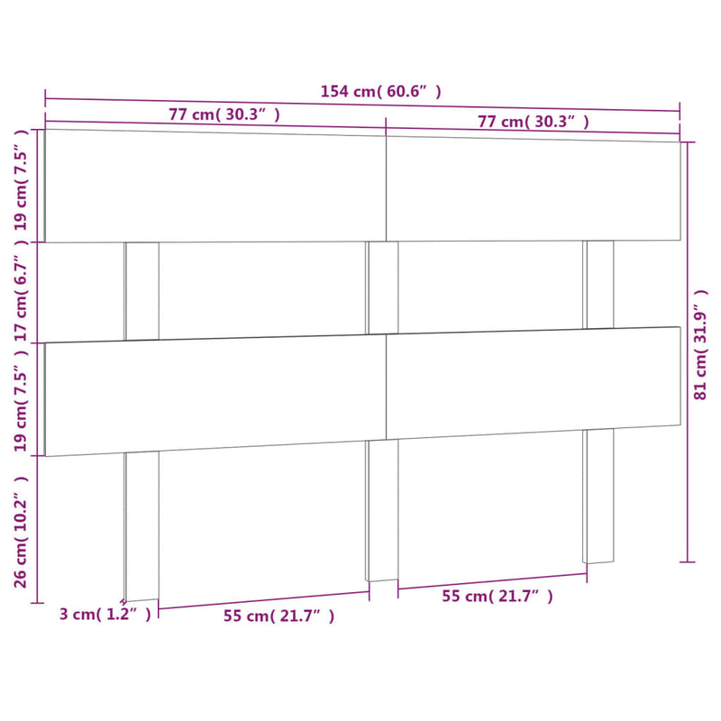 Bed Headboard 154 cm Solid Wood Pine Payday Deals
